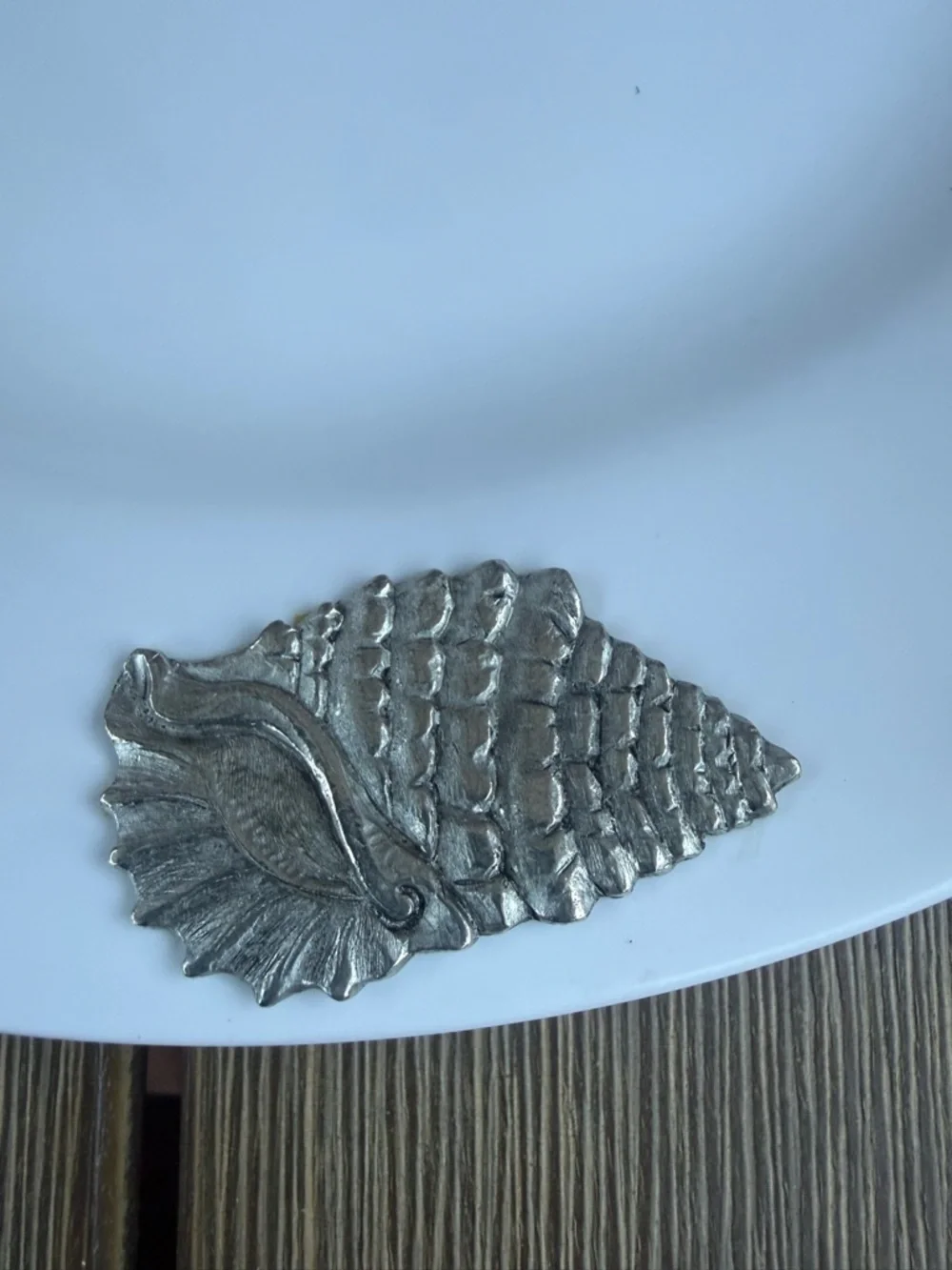 Arthur Court Coastal Nautical  Dinner Plates Set Of 6 Shell Accent